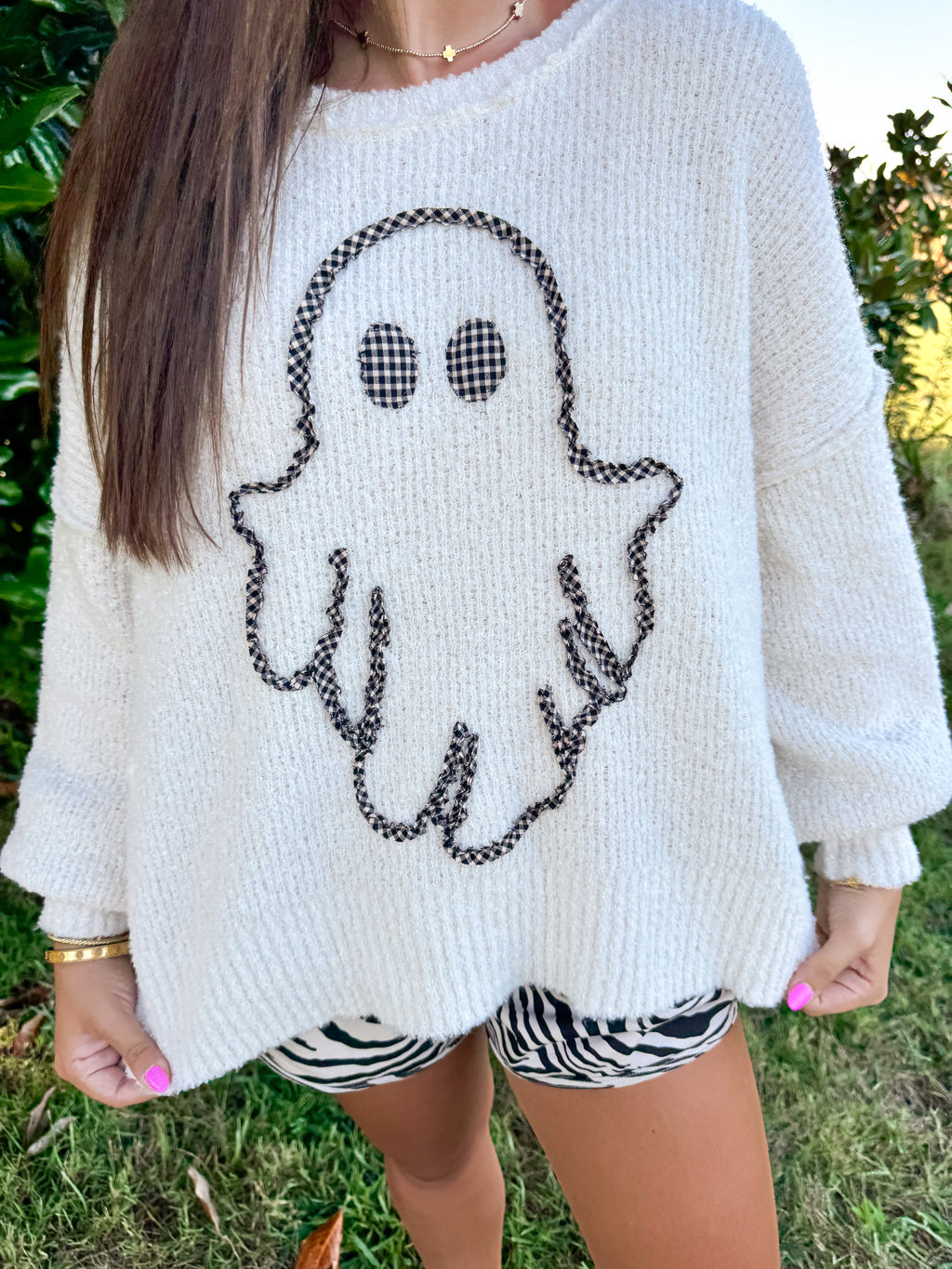 Gingham Ghost Sweater