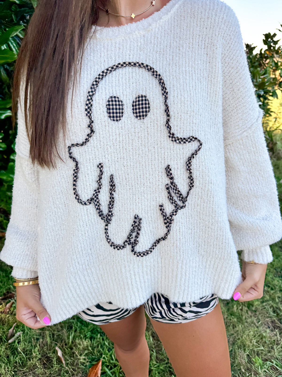 Gingham Ghost Sweater
