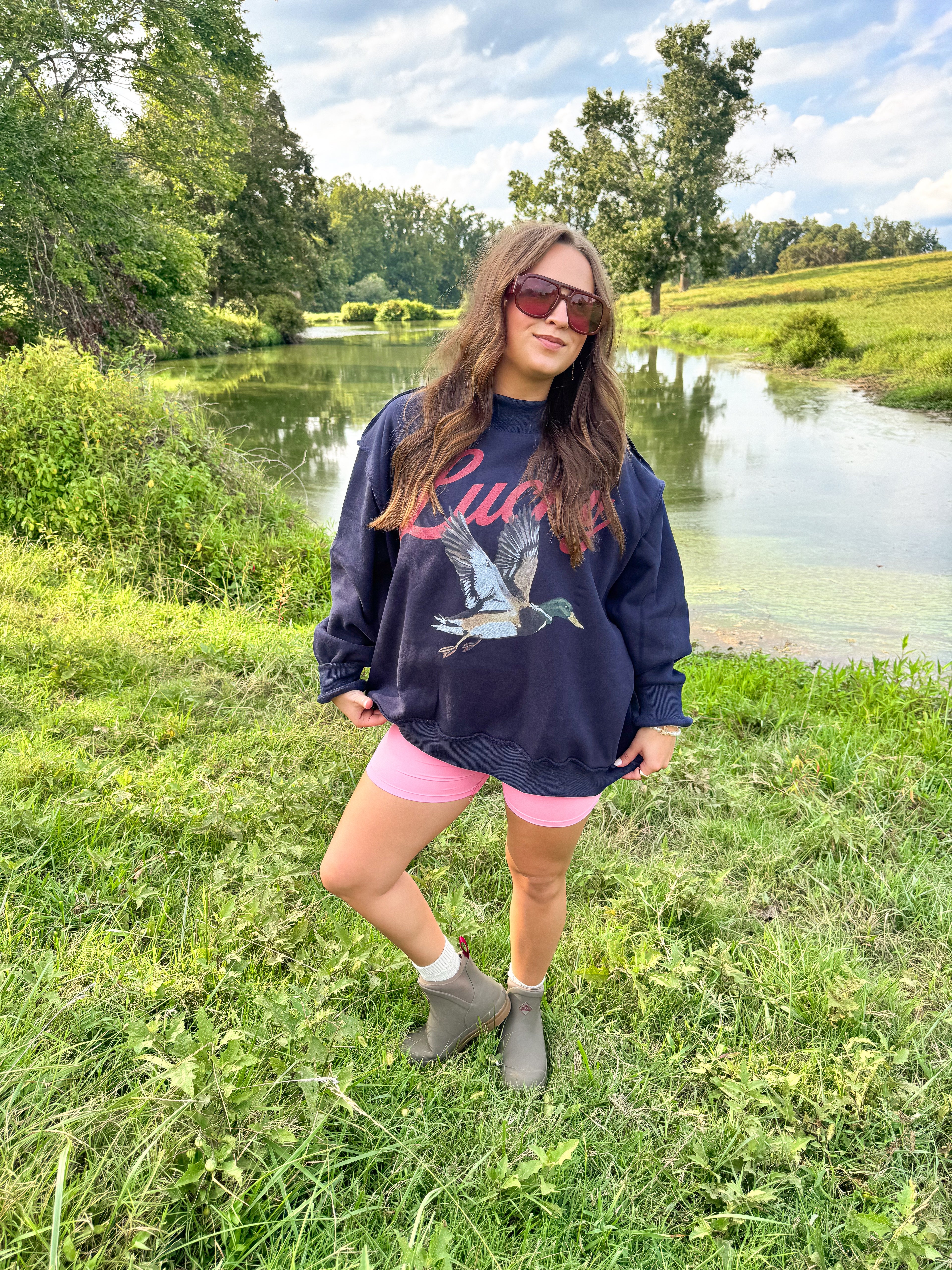 Navy Reversible Lucky Mockneck