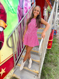 Red Gingham Romper Dress