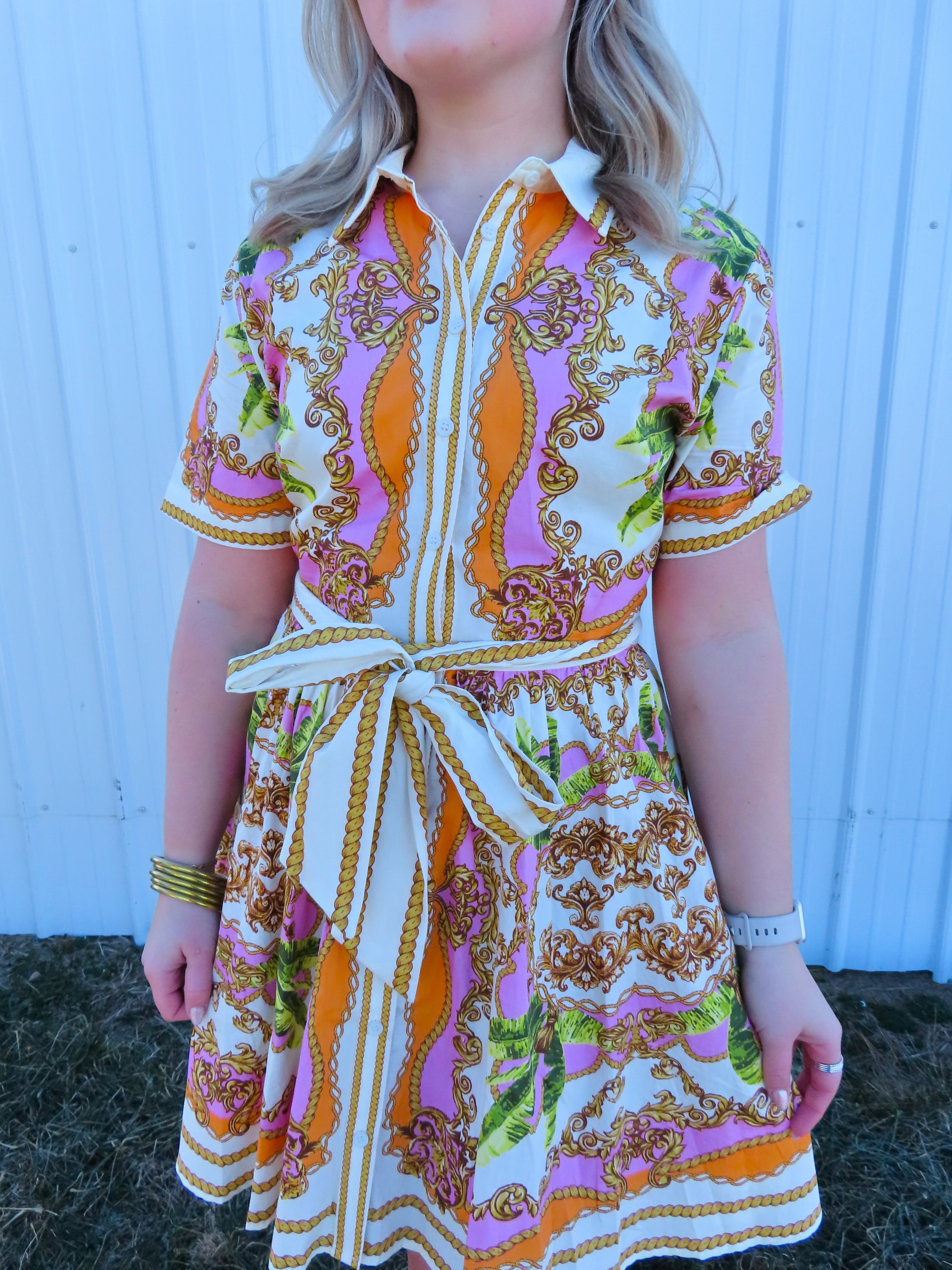 The Golden Palm Dress