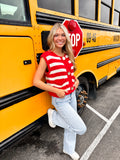 Varsity Charm Cardigan Vest
