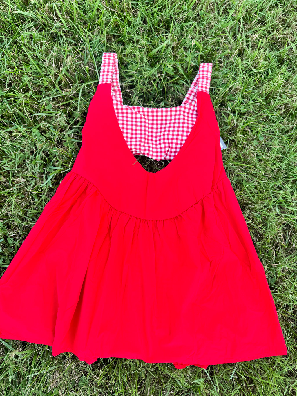 Red Gingham Athletic Dress