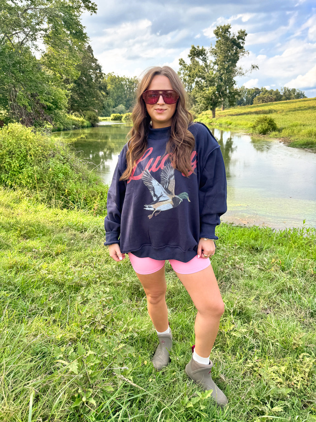 Navy Reversible Lucky Mockneck