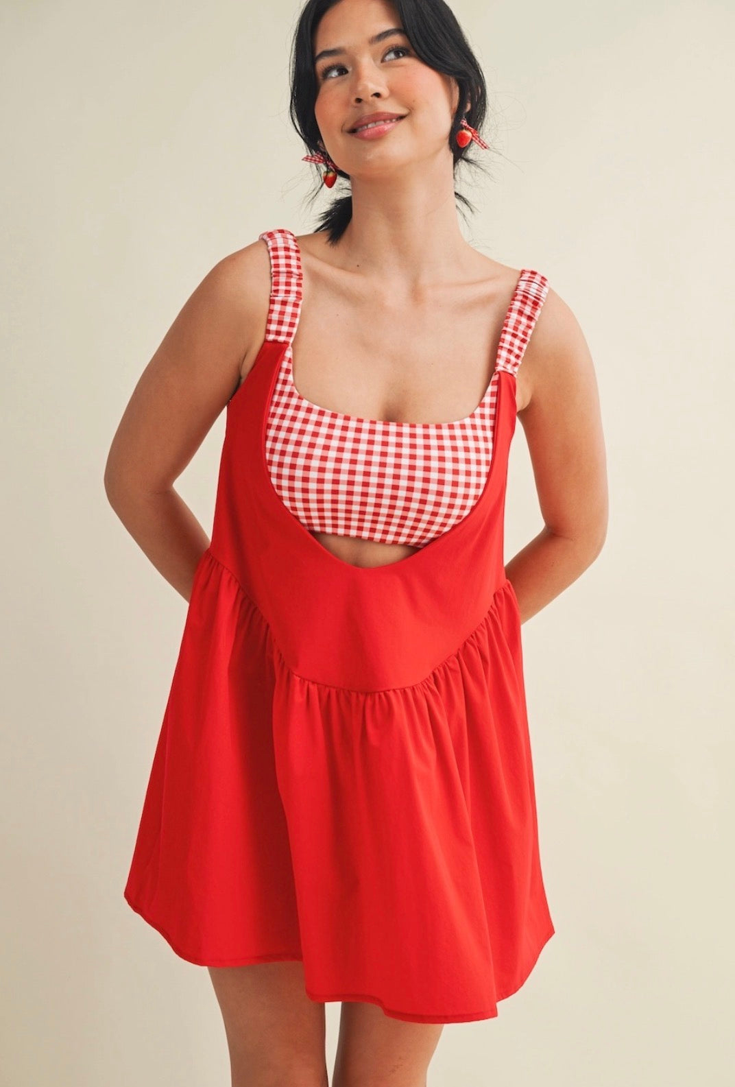 Red Gingham Athletic Dress