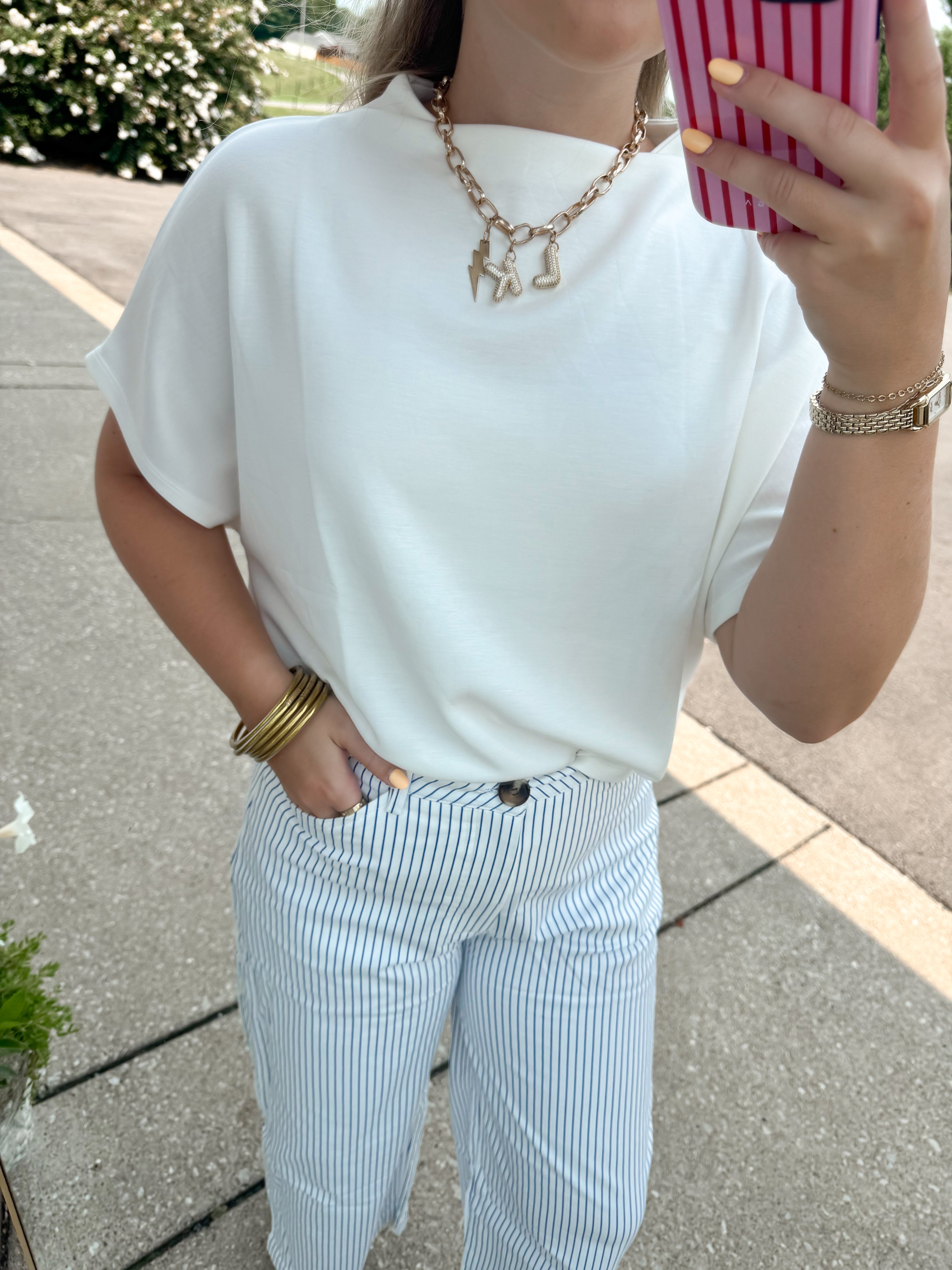 Always Polished Mock Neck Blouse