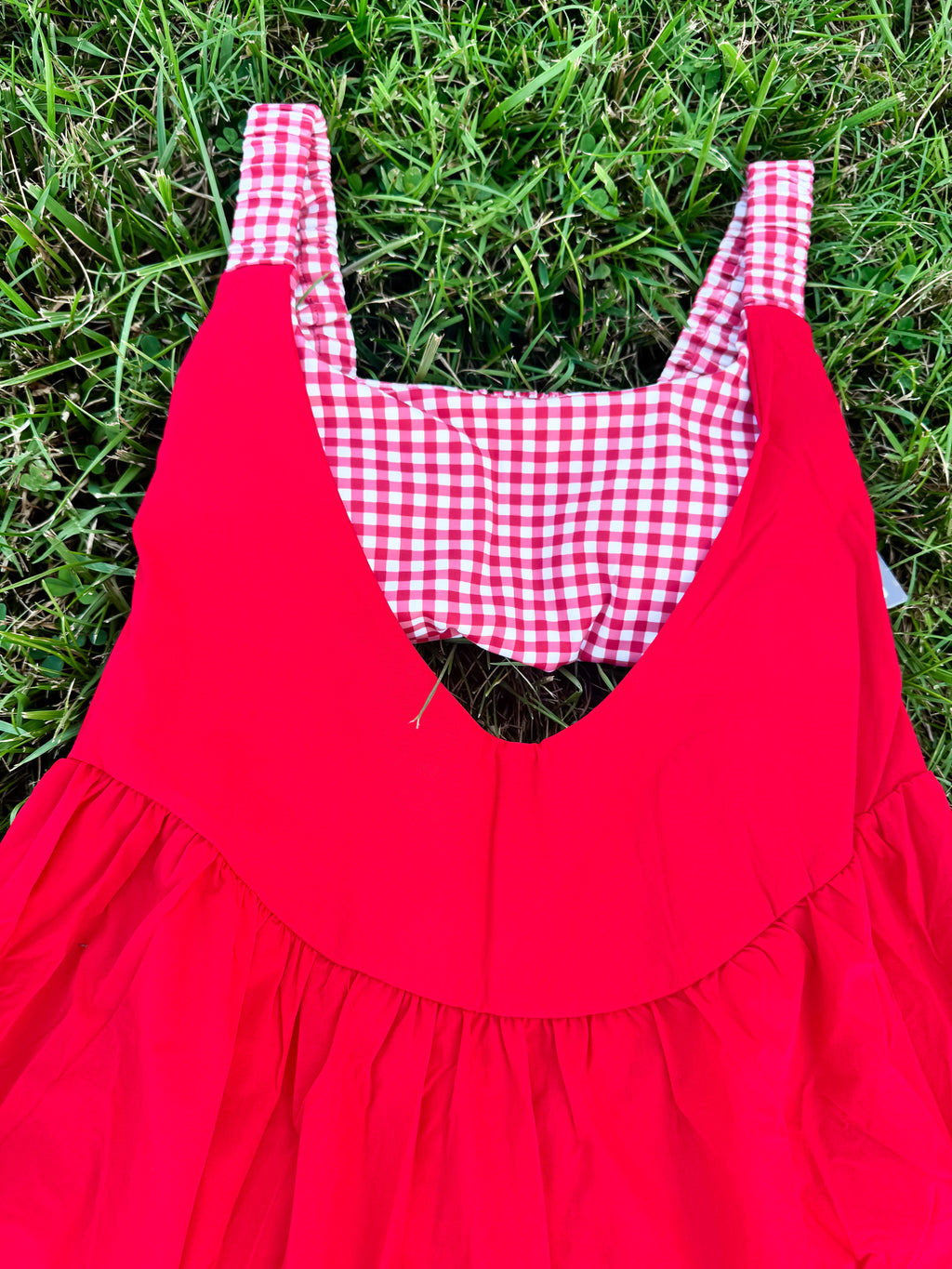 Red Gingham Athletic Dress