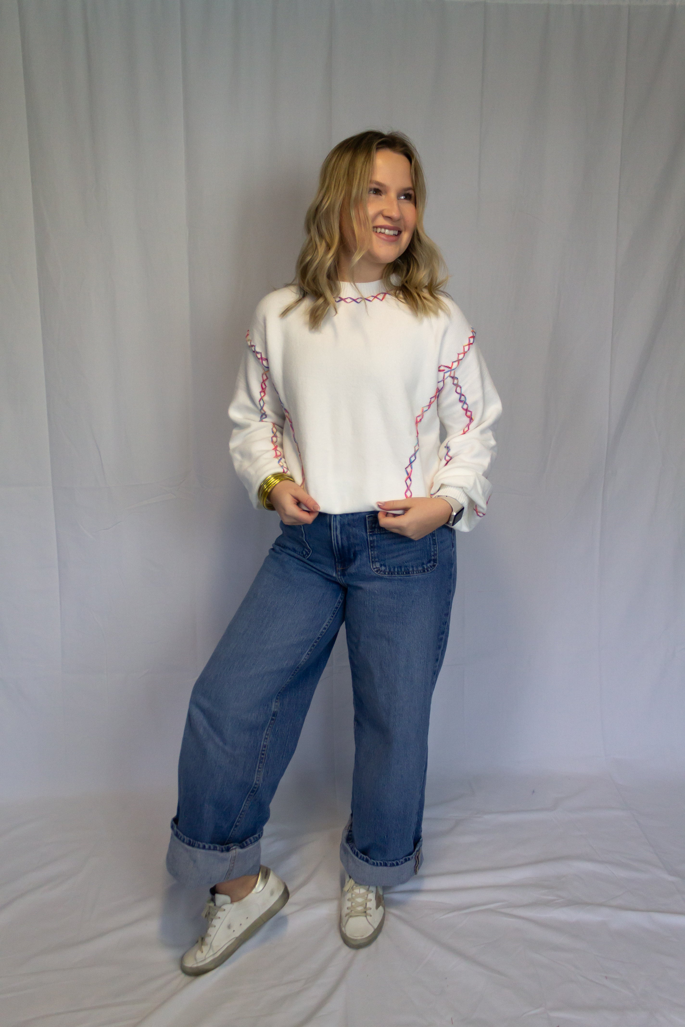 Rainbow Knit Sweater