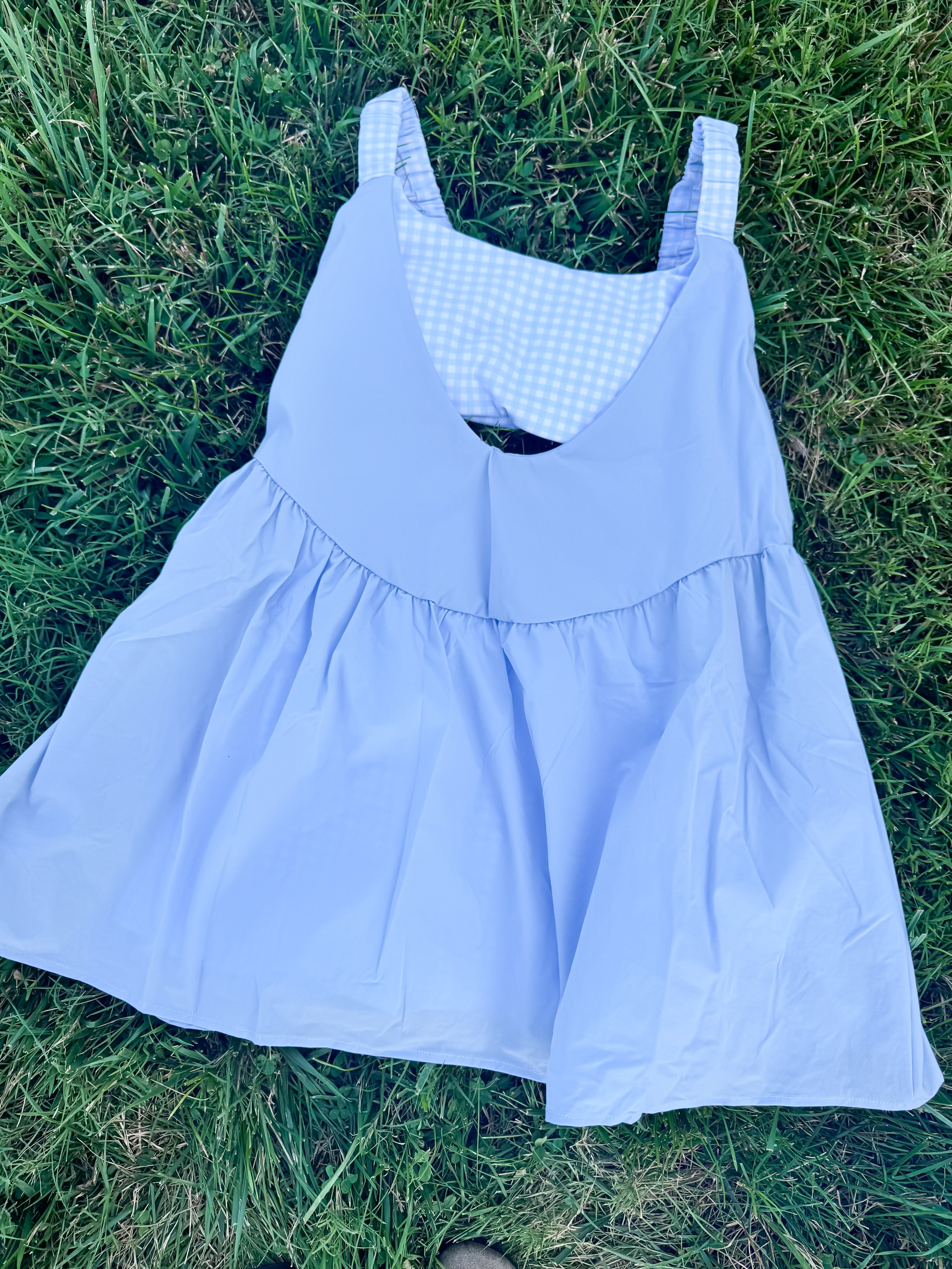 Blue Gingham Athletic Dress
