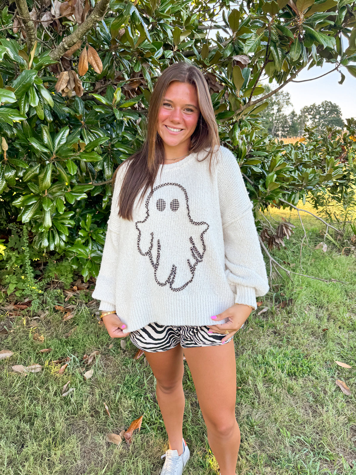 Gingham Ghost Sweater
