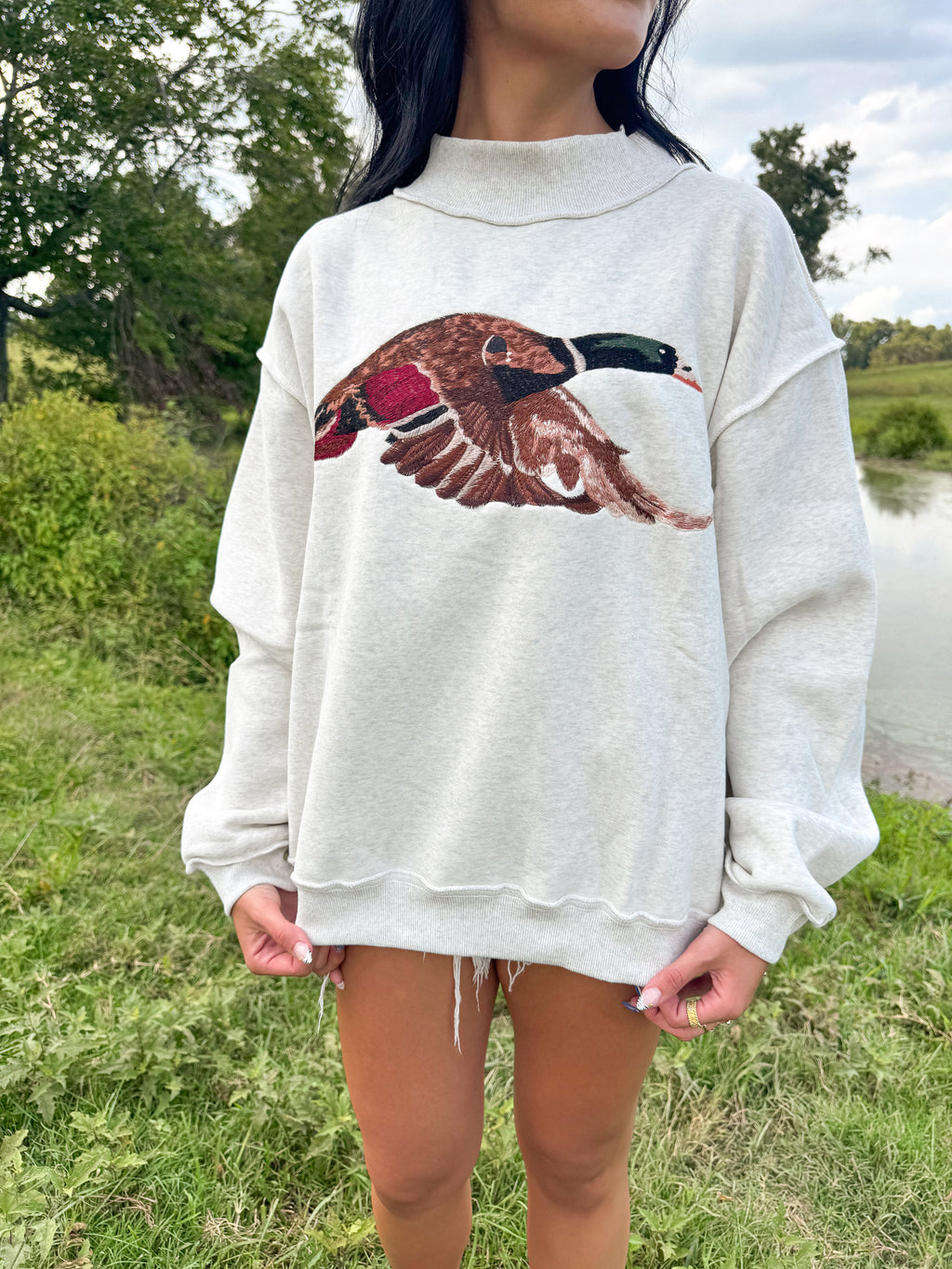 Grey Mallard Mockneck