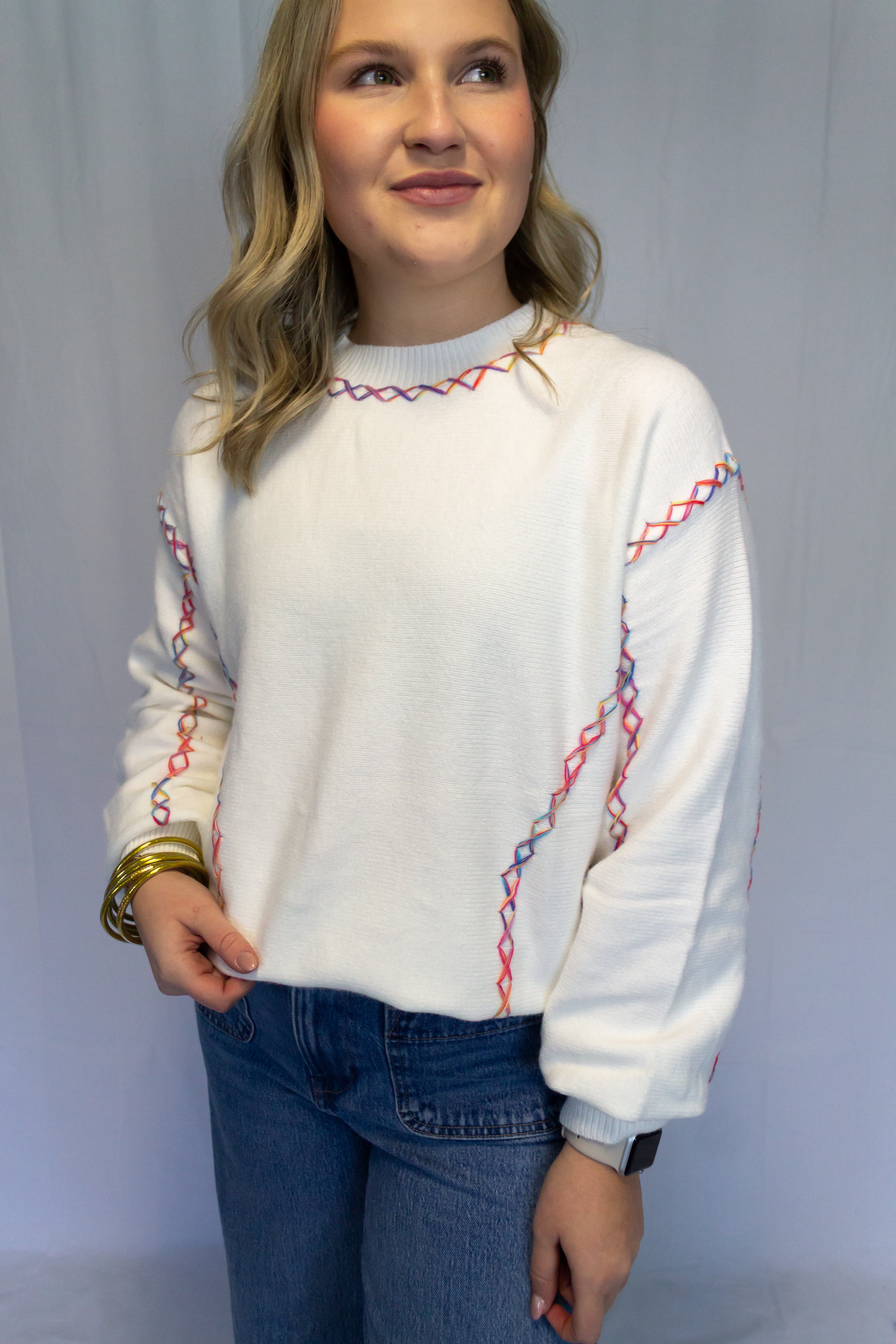 Rainbow Knit Sweater