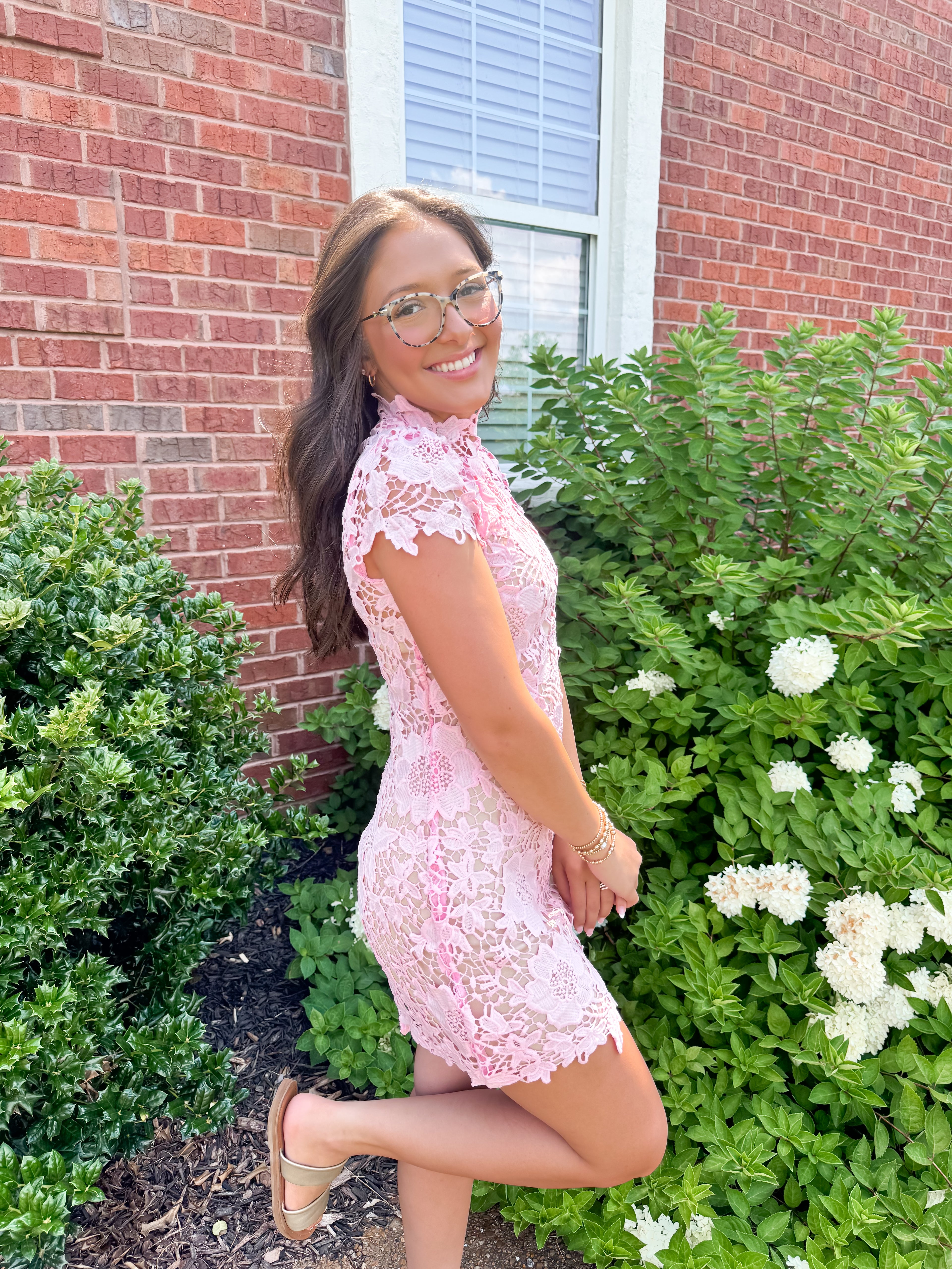 Garden Tea Dress (Pink)