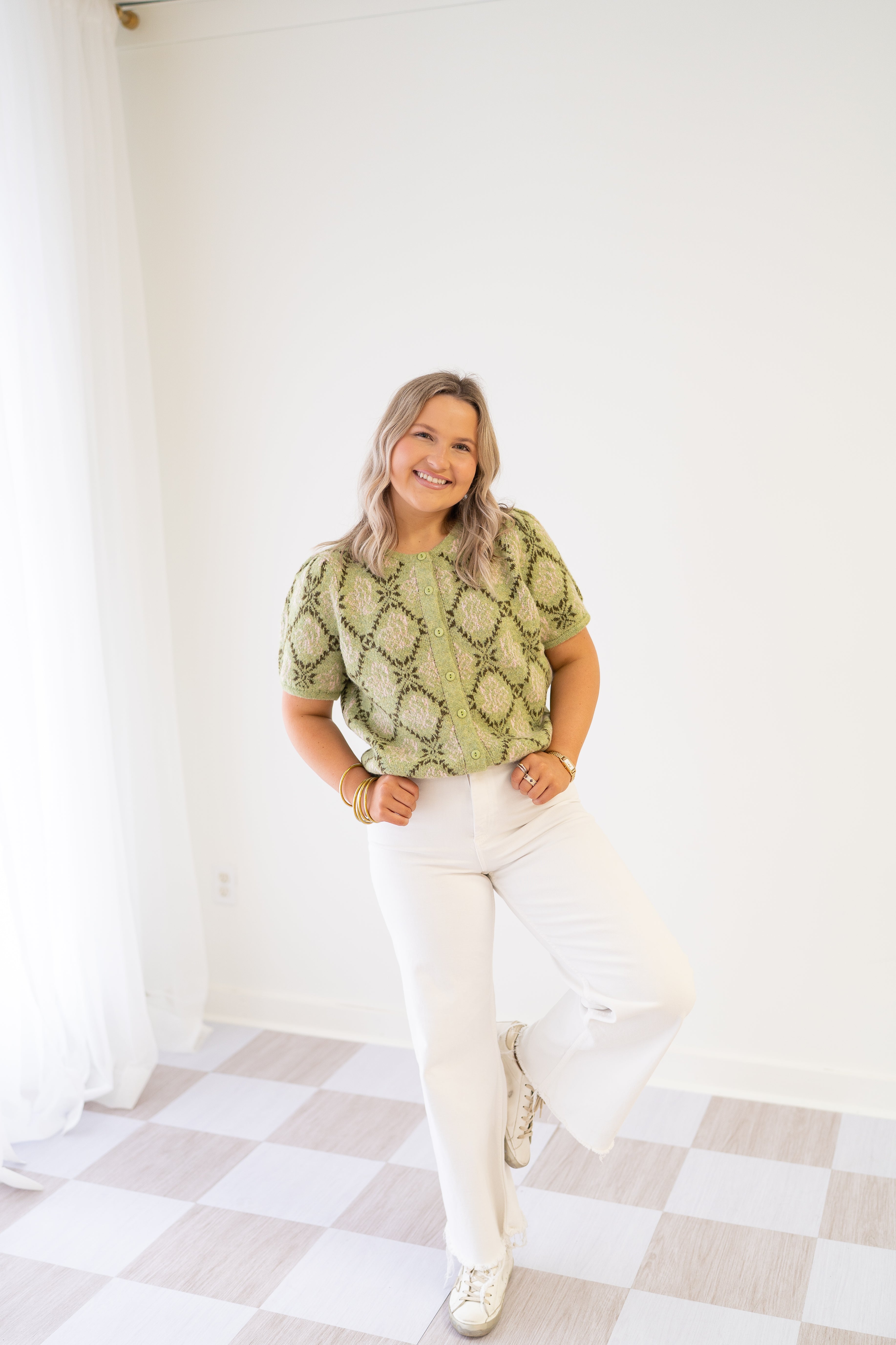 Floral Short Sleeve Cardigan