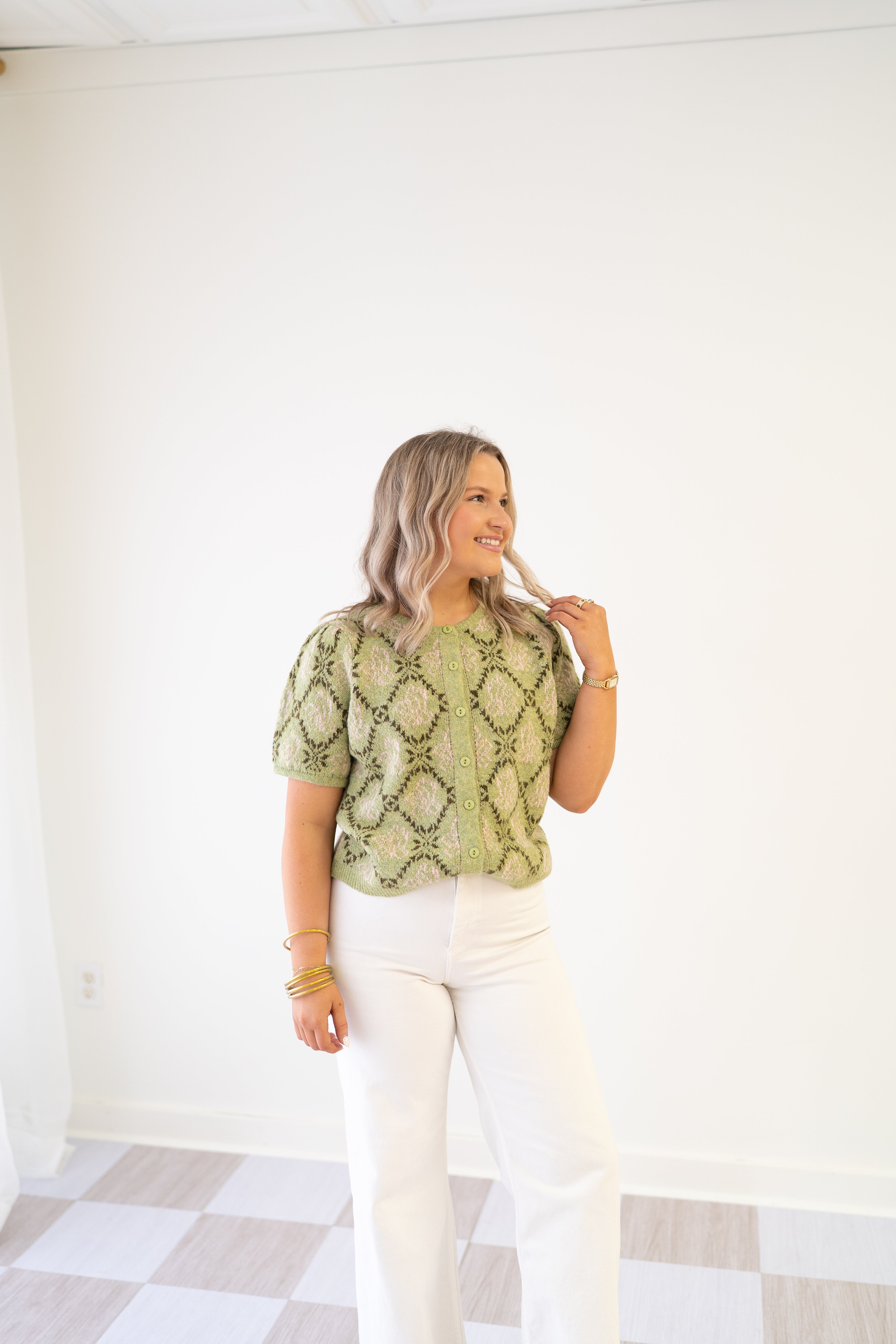 Floral Short Sleeve Cardigan