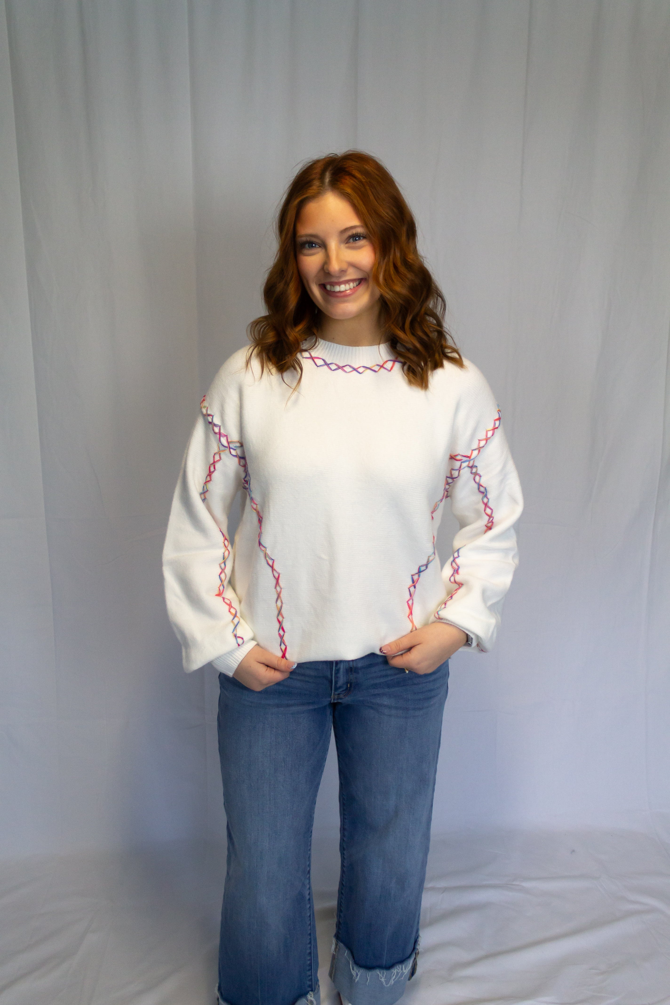 Rainbow Knit Sweater