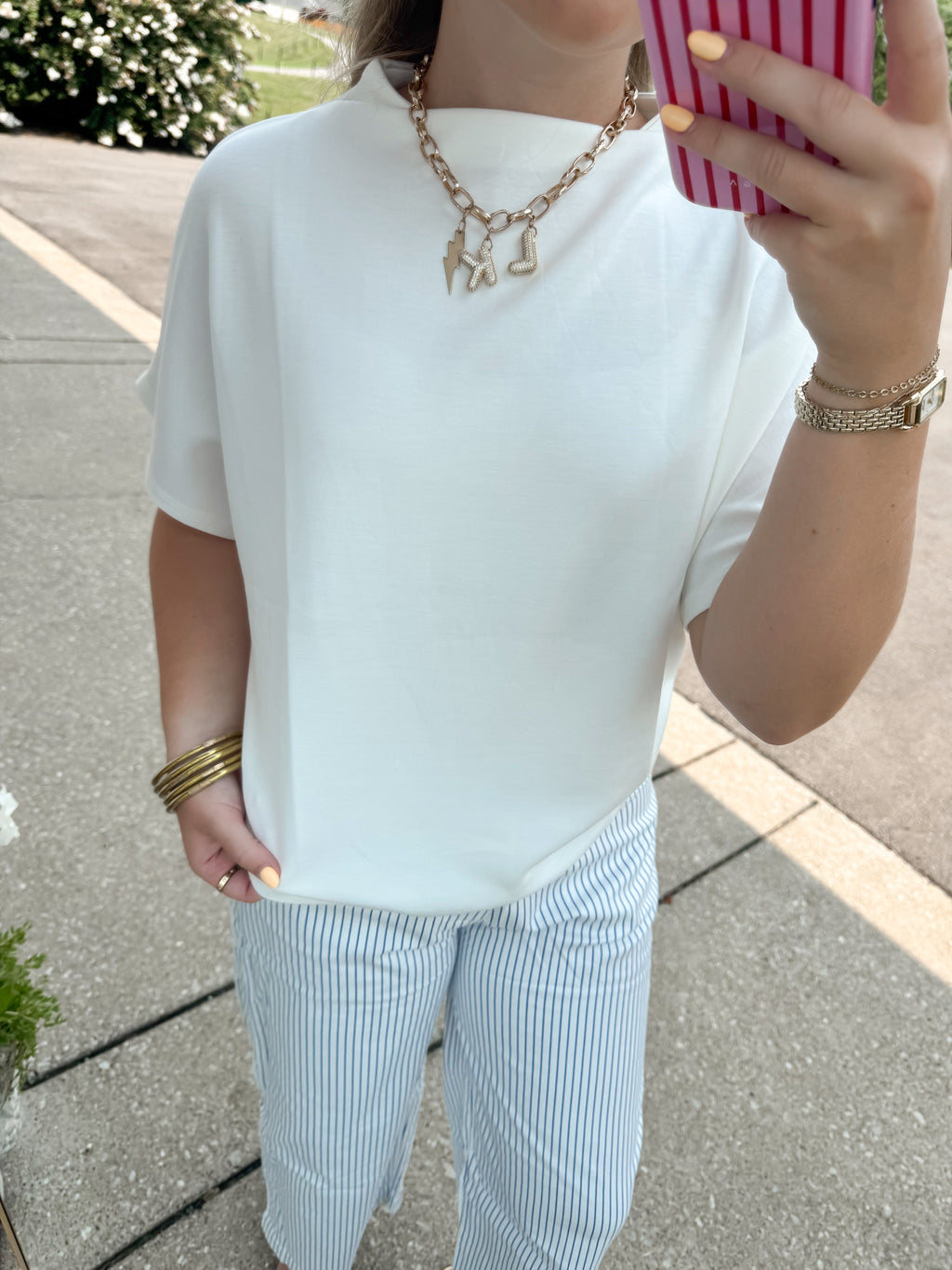 Always Polished Mock Neck Blouse